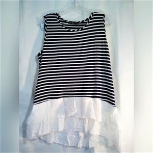 Kim & Cami Tops - Kim & Cami Top Sz L Sleeveless Navy White Stripe Kim & Cami Tops - Kim & Cami Top Sz L Sleeveless Navy White Stripe